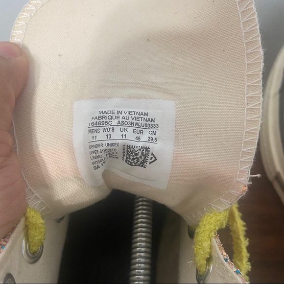 #34 Converse J W Anderson Chuck Taylor glitter High Top Sneaker Mens 11 - Picture 11 of 16